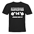 Miniatyrbillede 1 af 2: Fantastisk 14 års fødselsdag - T-SHIRT - BØRN sort Svart - 118 / 128