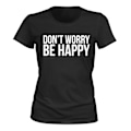 Miniatyrbillede 1 af 2: Dont Worry Be Happy - T-SHIRT - DAME sort XL