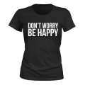 Miniatyrbillede 1 af 2: Dont Worry Be Happy - T-SHIRT - DAME sort XS