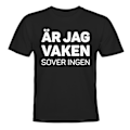 Miniatyrbillede 1 af 2: Er jeg vågen, sover ingen - T-SHIRT - BØRN sort Svart - 118 / 128