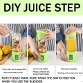 Miniatyrbilde 4 av 4: Bærbar Blender, Mini Smoothie Blender Milkshake Juicer Kopp Babymat Maker, Oppladbar med USB 380ml Seks Blad