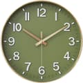 Väggklocka 30 cm Tyst Icke Tickande Klocka för Vardagsrum Sovrum Kök Kontor (Guldgrön)