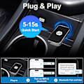 Miniatyrbild 3 av 5: 2-i-1 Trådlös CarPlay-adapter för CarPlay/Android Auto, Trådlös CarPlay-adapter för Android 11 och högre versioner av iPhone iOS 10, för fordon