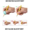 Miniatyrbilde 4 av 5: Ergonomisk skrivehjelpemiddel for riktig pennestilling - 12 penngrep for blyanter og fargeblyanter - for høyre- og venstrehendte