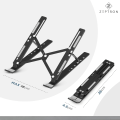Miniatyrbillede 2 af 5: Foldbar bærbar aluminium bærbar computer stand | Skrivebordsstand med 6-trins højdejustering | Kompatibel med 11,6”/13,3 tommer bærbare computere notebooks（Sort） Black