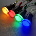 Miniatyrbillede 3 af 5: 16 stk. indikatorlys rød/gul/blå/grøn 22mm LED-driverpanel AC 220V 20mA indikatorsignallamp (hver farve 4 stk.)
