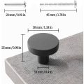 Miniatyrbillede 4 af 5: 4 stk. køkkenskabsknopper 30mm runde skabsknopper runde flade sorte skabsknopper matte sorte skuffeknopper med monteringsskruer (sort) Black