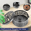 Miniatyrbillede 4 af 5: Elegant Metal Myggespiralholder Langtidsholdbar Spiral Røgelsebrænder til Indendørs og Udendørs (Sort)