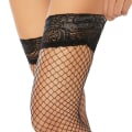 Miniatyrbillede 1 af 3: Fiskenet Hold Up Strømper - Dame Blonder Net Strømper Lingerie Lårhøje Strømper