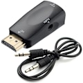 Miniatyrbilde 1 av 5: HDMI til VGA-omformer - Lydkabel - Videooppløsning - Kompakt adapter med lydtransmisjon - 3,5 mm jack