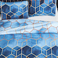 Miniatyrbild 5 av 5: Överdragset, 200x200 cm med 2 x örngott 65x65 cm, geometrisk boho-tryck mikrofiber sängkläder set, blå Blue 200*200cm