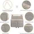 Miniatyrbillede 3 af 5: 2 stk. væghængt opbevaringspose, høj kapacitet hængende opbevaringspose med lommer, vandtæt linnedstof hængende opbevaring, hængende arrangør（sort） Gray