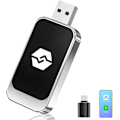 Miniatyrbild 1 av 5: 2-i-1 Trådlös CarPlay-adapter för CarPlay/Android Auto, Trådlös CarPlay-adapter för Android 11 och högre versioner av iPhone iOS 10, för fordon