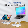 Miniatyrbillede 3 af 5: Bærbar computer stand med 360° roterende base, justerbart ergonomisk stand (hvid) White