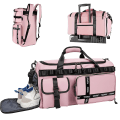 Miniatyrbilde 1 av 5: Gym Bag Sport Duffel Bag med skosrom Gym Duffel Bag Weekend Reisebag med våtlomme 2 i 1 Packback Bag Stor kapasitet (rosa) Pink
