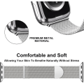 Miniatyrbild 2 av 5: Rem för Apple Watch-remmar 41mm 40mm 38mm, Dubbel magnetisk justerbar ersättningsband för iWatch Series 9 8 SE 7 6 5 4 3 2 1, Silver Silver