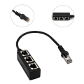 Miniatyrbilde 1 av 5: RJ45 Ethernet-splitterkabel, RJ45 Ethernet-adapter, RJ45 nettverksadapter 1 hann til 3 hunn, Ethernet LAN-kabelforlenger