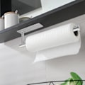 Miniatyrbild 2 av 5: Pappershanddukshållare - Pappershandduksstång under skåp för kök, väggmonterad självhäftande eller borrning av pappershandduksställ, 304 rostfritt stål, silver