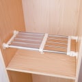 Miniatyrbilde 1 av 5: Skapspenningshylle, utvidbar metallstativ, justerbar arrangør, skillevegg for skap, garderobe, skap, bad (elfenben) Ivory