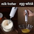 Miniatyrbilde 2 av 5: Melkeskummer Håndholdt, Elektrisk Visp Mikser Bærbar Drikkeblander Rustfritt Stål Melkeskummer For Kaffe, Frappe, Matcha, Varm Sjokolade (svart)