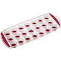 Miniatyrbillede 1 af 5: Isterningbakke med silikonebund, 21 pop-out isterninger, 11,9 x 29,9 x 2,5 cm, rød Red