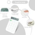 Miniatyrbillede 2 af 5: Standard lommeregner 12 cifre, stationær stor skærm og knapper, lommeregner med stort LCD-display, automatisk dvale, med batteri, hvid