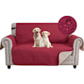 Miniatyrbillede 1 af 5: 2-personers sofasovertræk, vandtæt sofasovertræk, universal sofasovertræk, skridsikkert beskyttelse mod katte- og hundeskrab, bordeaux Wine red Double