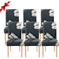 Miniatyrbild 1 av 5: Stretchig matstolsskydd, universellt tvättbart stolsöverdrag, lätt att rengöra stolsöverdrag (6 stycken) 1