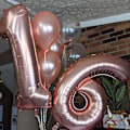 Miniatyrbild 5 av 5: Roséguld Ballonger, 40 Tums Stora Folieballonger Siffror 0-9, Självfyllande Digital 1 Helium Ballon