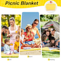 Miniatyrbild 5 av 5: Picknickfilt, Vattentät Sandmatta, Vikbar, Stor 80\" x 80\" för Strand, Camping, Vandring, Resa - Gröna Blad