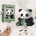Miniatyrbillede 2 af 5: Mini Byggeklodser - Vinkende Panda, Festgaver - Mikro Klodser Panda Legetøj til Børn 6 7 8 9 10+, Mini Klodser Byggesæt (538 stk), Panda B-5