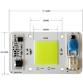 Miniatyrbillede 2 af 5: 2 stk. LED-chip 50W hvid 6000K 220V COB LED-chip Ingen lodning påkrævet Indbygget smart IC-driver til LED-projektør