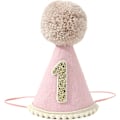 Miniatyrbild 1 av 5: Första födelsedagshatt för bebis - 1-års kalasdekoration för babyshower, 1-års outfit för flicka och pojke, rosa födelsedagshatt