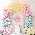 Miniatyrbillede 4 af 5: Pastelfarvede regnbueballoner, 100 stk. ballonpakke 13,2 tommer makaron flerfarvede balloner, assorterede farver latexballoner