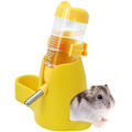 Miniatyrbild 2 av 5: 3-i-1 Hamsterhängande Vattenflaska Djur Automatisk Dispenser med Bas för Dvärghamster Mus Råtta Igelkott (80ML, Gul)