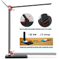 Pikkukuva 4 / 5: LED-pöytälamppu langattomalla latauksella, USB-latausportti, 5 valotilaa, 10 kirkkaustasoa, säädettävä silmäsuojaus