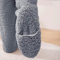 Miniatyrbilde 5 av 5: Overknees Fuzzy Sokker Vinter Plysj Lange Beinskjolders Myke Toesko Strømper Kvinner Jenter Jul Hjem Sovesokker, Grå