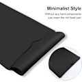 Miniatyrbillede 3 af 5: PU Læder Laptop Sleeve til MacBook Air 15 tommer A2941 M2 Chip, Indvendig Blød Plys Tykk Polstret Bærbar Rejse Notebook Taske Etui (Sort)