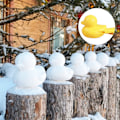 Pikkukuva 4 / 5: 2 kpl Lumipallotekijää, Ankanmuotoiset Lumilelut Ulkolelut Lumipalloleike Snow Ball Fights Hauskaa Talvi Ulkoiluaktiviteetit Rantapelaaja Lapset