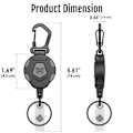 Pikkukuva 2 / 5: Retractable Keychain Heavy Duty Carabiner 2 Pack