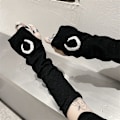 Miniatyrbillede 2 af 5: Dame Handsker Goth Arm Sleeve Cool Black Moon Cross Printed Hip Hop Arm Varmer Moon