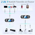 Miniatyrbillede 3 af 5: Bluetooth 5.0 Sender og Modtager, 2-i-1 Bluetooth Audio Adapter med Synligt LCD-Display, Stereosystem