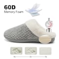 Miniatyrbillede 2 af 5: Dame hjemmesko Memory Foam hjemmesko til kvinder Komfortable varme hyggelige skridsikre indendørs udendørs hjemmesko42/43 Gray 42-43