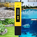Miniatyrbillede 5 af 5: 0,01-14,00 pH Høj Præcision pH Tester, ph Sonde 4 i 1 pH Tester til Vand TDS Meter Digital Vandkvalitetstester, Gul