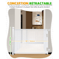 Pikkukuva 2 / 4: Retractable Safety Gate 0-140cm, Extendable Child Safety Gate, One-handed Operation Dog Gate White