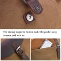 Miniatyrbilde 5 av 5: Herre Reiseveske i Lær, Weekendbag, Vanntett Stor Canvas Holdall Campingbag (Brun)
