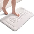Miniatyrbilde 1 av 5: Minneskum Badmatte, Badmatter, Sklisikre Gulvtepper, Superabsorberende Badmatte, Hurtigtørkende, Maskinvaskbar Baderomsmatte white 50*80cm