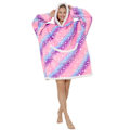 Miniatyrbilde 2 av 5: Oversized teppehette - Sherpa fleece bærbart teppe for unisex voksne kvinner menn, fluffy gigantisk komfortabel hettegenser Star