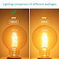 Miniatyrbillede 2 af 5: G80 Dæmpbar 40W Varm Hvid 2700K, AC 220V, Retro Glødepære Dekorationspærer E27 Spiral Wolfram Filament Lampe(2 Pakke)