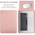Miniatyrbild 5 av 5: PU-läderfodral för MacBook Air 15 tum A2941 M2-chip, inre mjuk fluff tjock vadderad bärbar resväska (rosa)